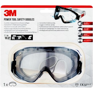 3M Schutzbrille 2890S für Werkzeugmaschinen, klar, mit Antibeschlag-Beschichtung.