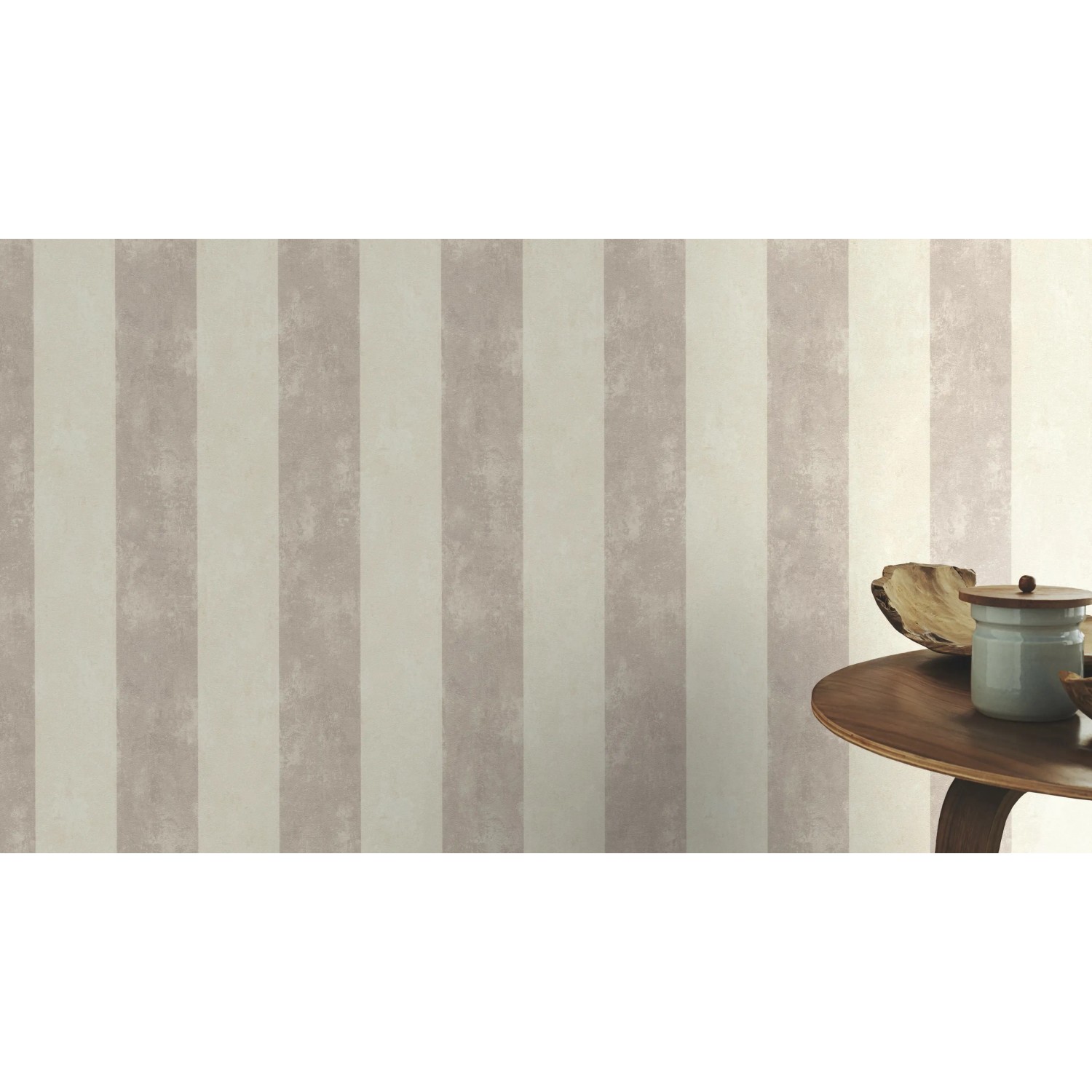 Rasch Vliestapete Tapetenwechsel II, Streifenmuster in Creme und Grau. Dekorative Wandgestaltung.