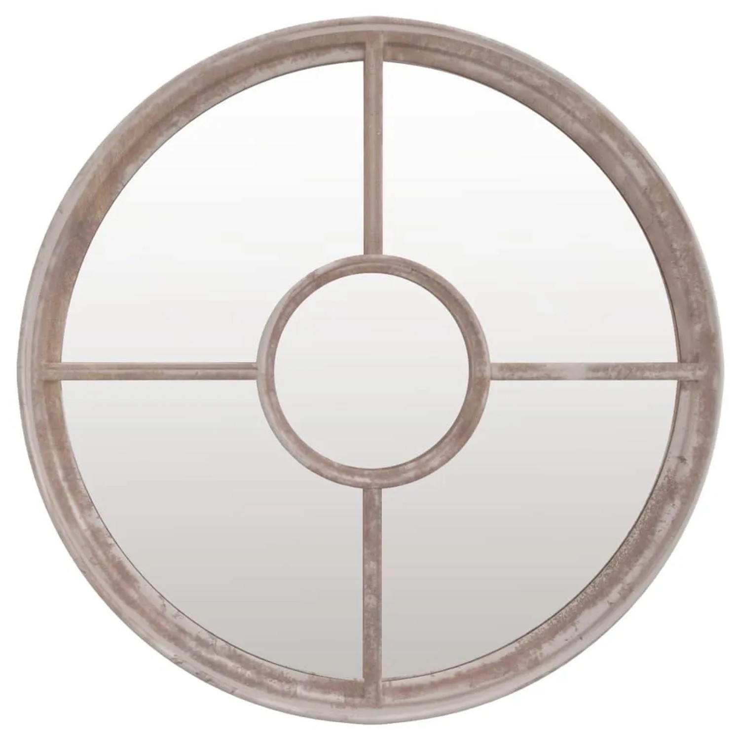 vidaXL Spiegel Sandfarben 40x4 cm Eisen Rund für den Innenbereich 3093527