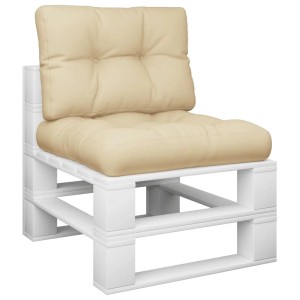 Beige vidaXL Palettenkissen, 2-teiliges Set für Palettenmöbel. Sitzkissen und Rückenkissen aus Stoff.