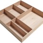 Fackelmann Schubladen-Organizer-Box aus Buchenholz mit 6 Fächern für Badmöbel-Zubehör.