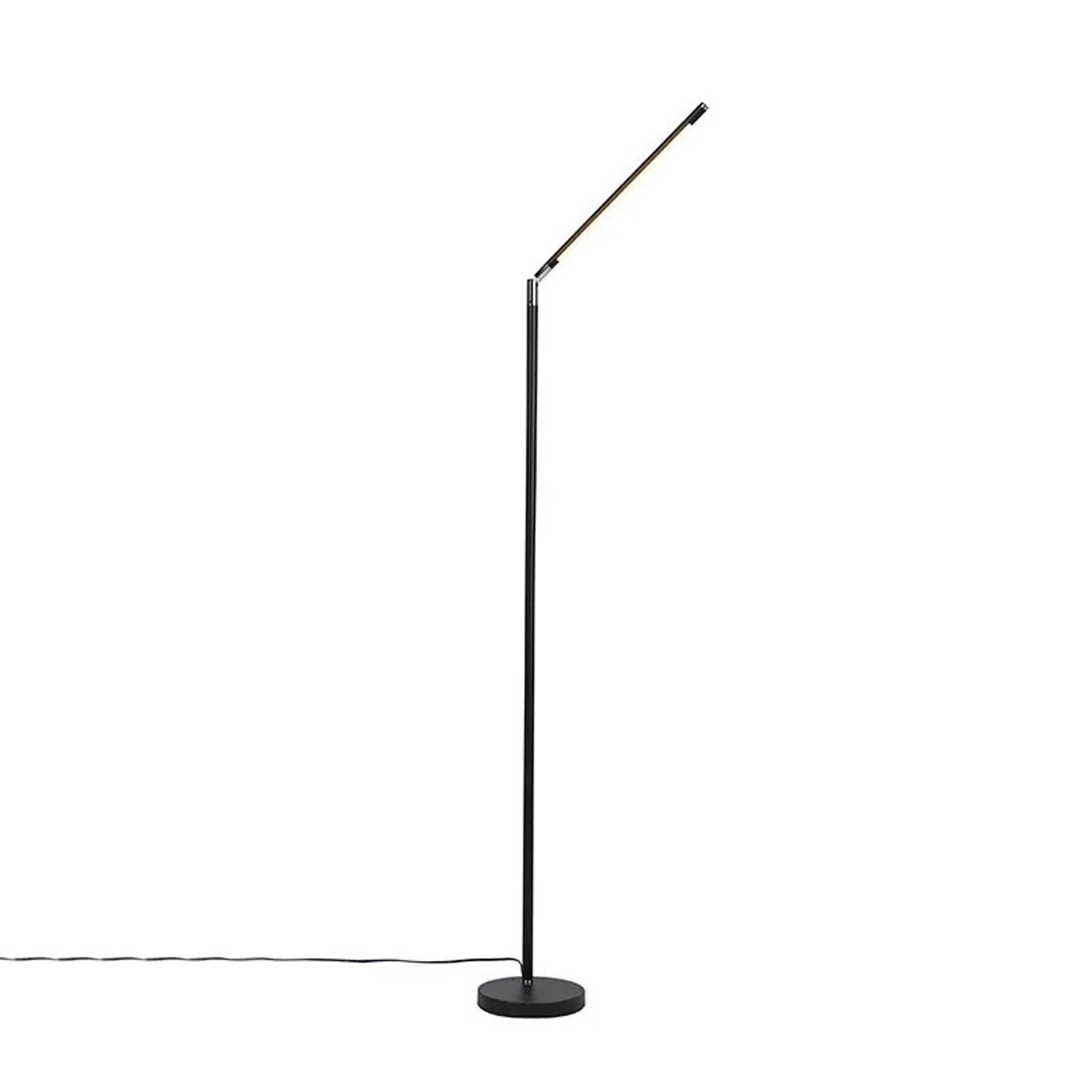 QAZQA Moderne Stehleuchte Schwarz inkl  LED mit Touchdimmer Berdien