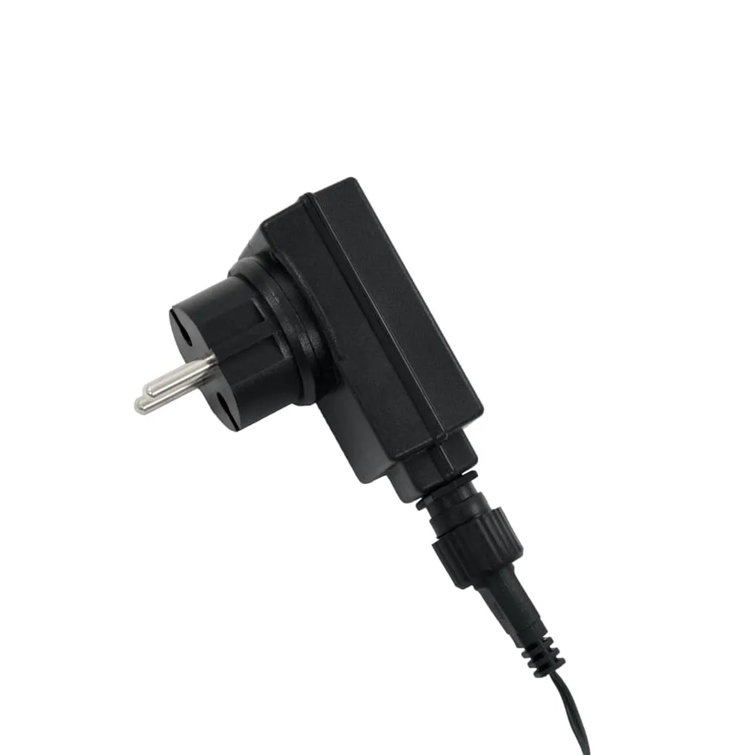 Schwarzer Stecker für vidaXL Lichterkette, geeignet für Innen- und Außenbereich.