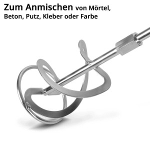 STAHLWERK Rührwerk Quirl, Detailaufnahme. Mörtelrührer Zubehör für Schleifmaschinen.