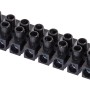 Schwarze 12-polige Lüsterklemme (Ø 1,5-4 mm) zum Verbinden von Kabeln.