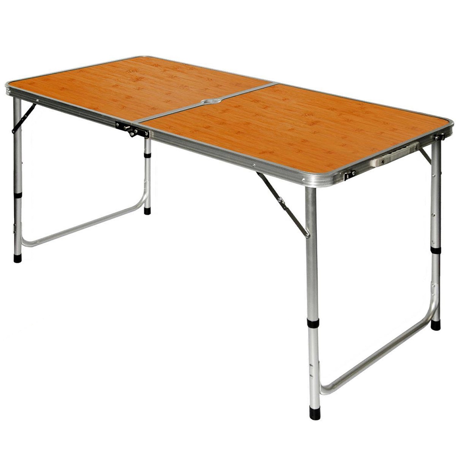 AMANKA Höhenverstellbarer Campingtisch 120 x 60 x 70 cm Braun günstig online kaufen