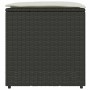 Schwarze vidaXL Kissenbox aus Poly-Rattan, 50x50x50 cm, zur Aufbewahrung im Garten.