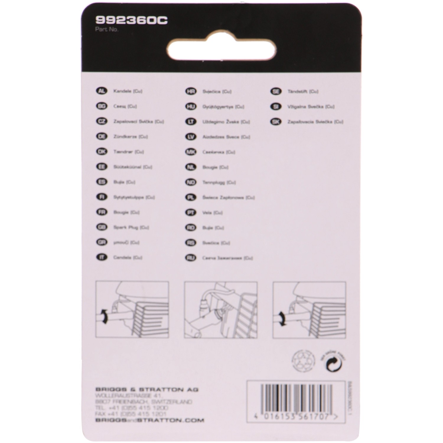 Briggs & Stratton Zündkerzen BS-SV-CU, 2er-Pack für Rasenmäher.