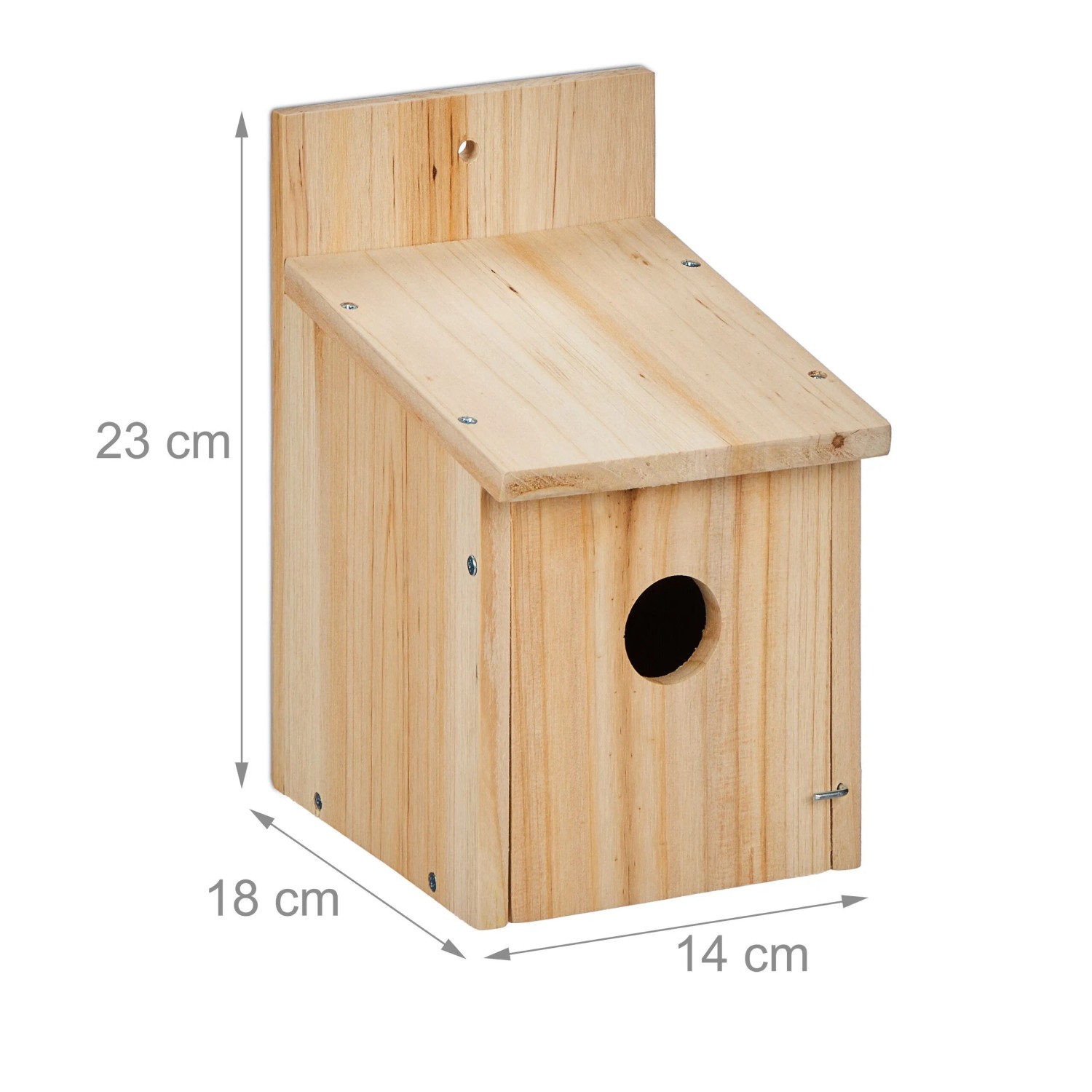 Relaxdays Nistkasten Bausatz 2er Set Tannenholz Natur Mit Türverriegelung 23 cm x 14 cm x 18 cm 560 g_4