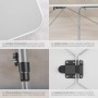 Details des grauen Tectake Campingtischs Julian: Tischplatte, Beine, Klappmechanismus.