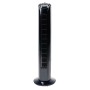 Schwarzer Turmventilator, 81 cm hoch, mit Oszillation für gleichmäßige Luftverteilung.