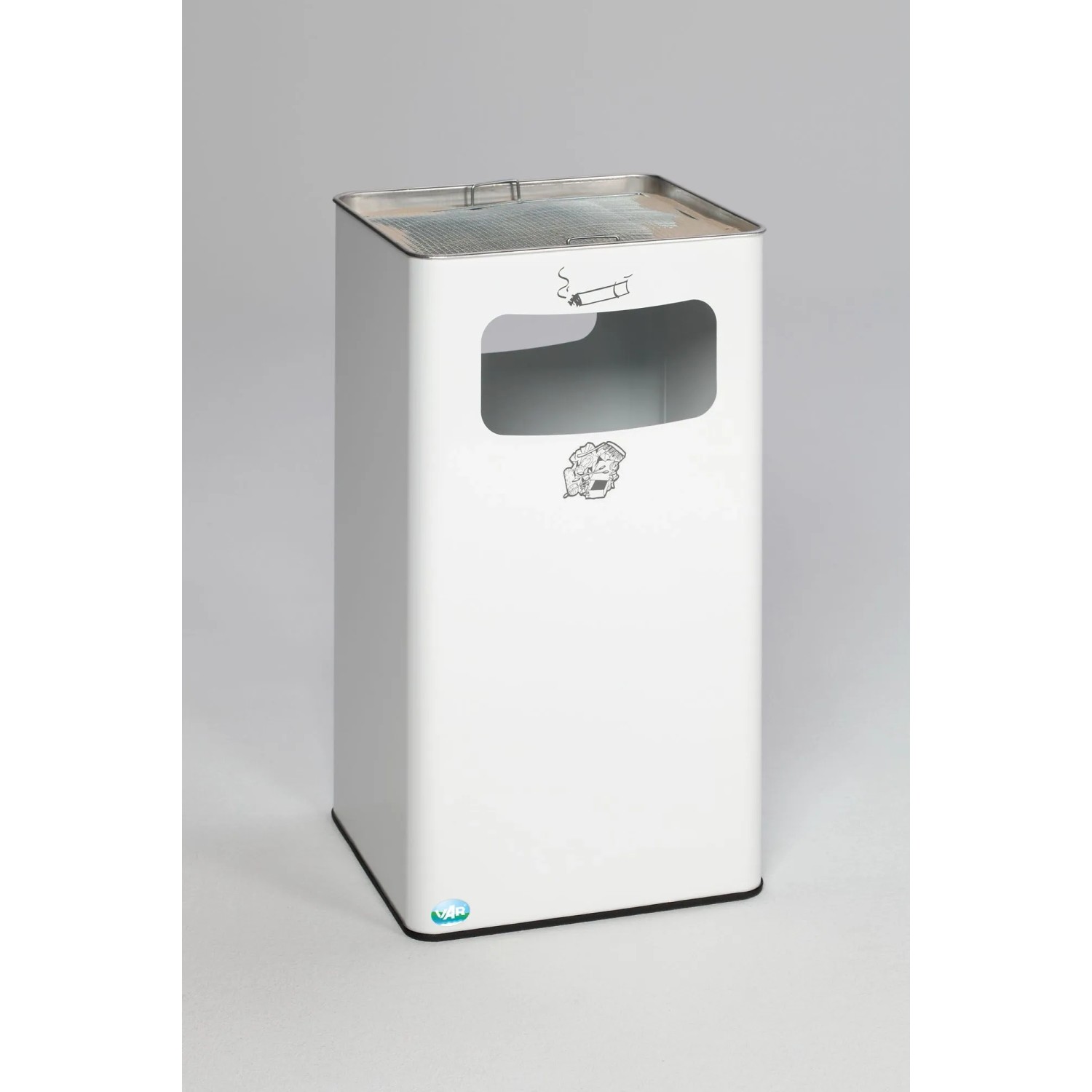 PROREGAL Klassischer Kombiascher Eckig HxBxT 75,5 x 43 x 43 cm Verzinkter Stahl Weiß