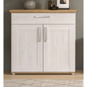 Inn.Furn Schuhschrank Weiß Lärche 95 cm Landhaus-Stil Mirano