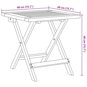 Quadratischer Garten-Beistelltisch aus Akazienholz, 40x40x40 cm. Ideal für Balkon und Terrasse.