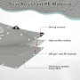 Graue WOLTU Abdeckplane 4x5m, wasserdicht, 280 g/m², PE-Material mit Ösen für Bau und Garten.