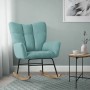 ML-Design Schaukelsessel in Salbei mit Frottee-Bezug und Holzfüßen.