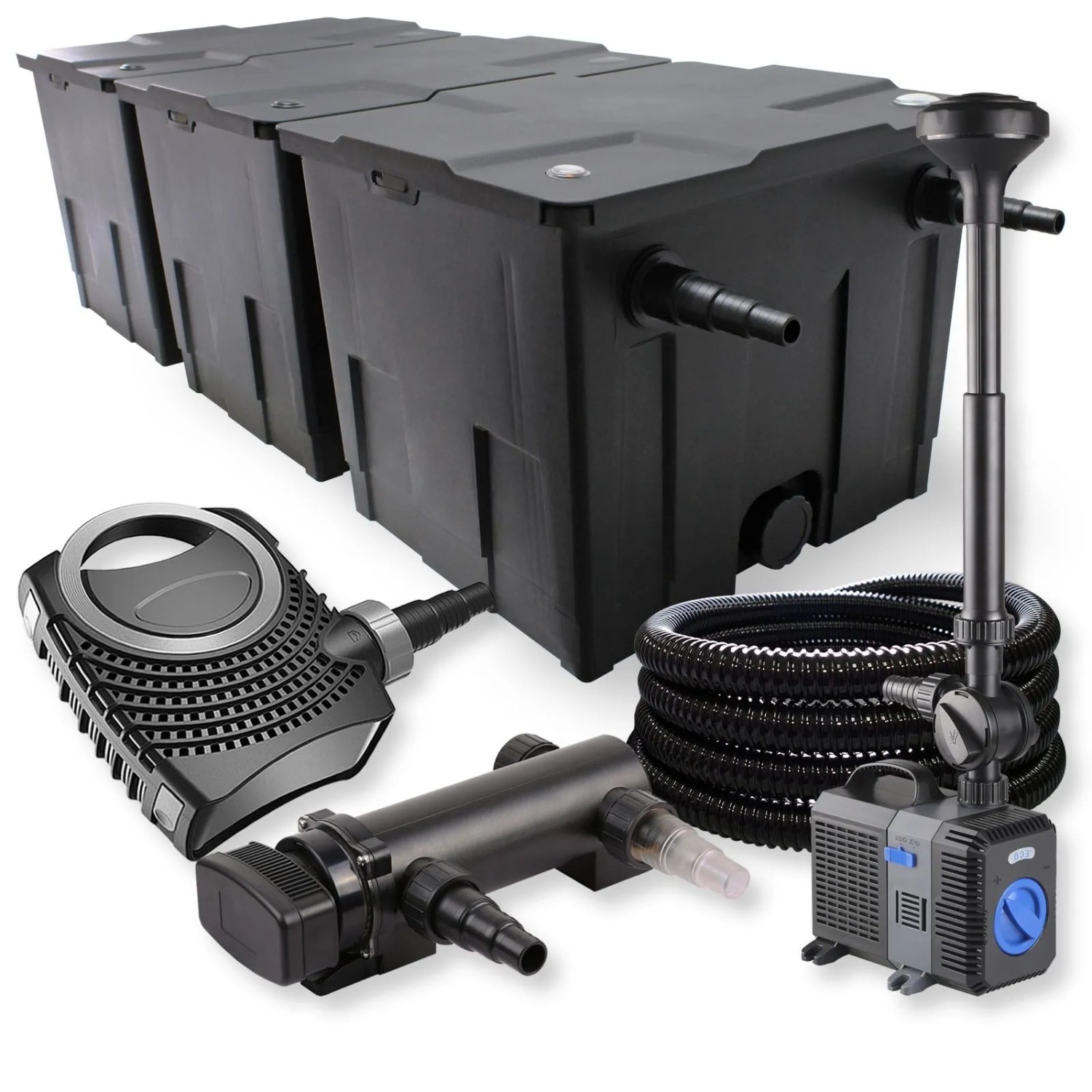 Sunsun 3-Kammer Filterset 90000L 18W Uvc Teich Klärer Neo8000 70W Schlauch Springbrunne