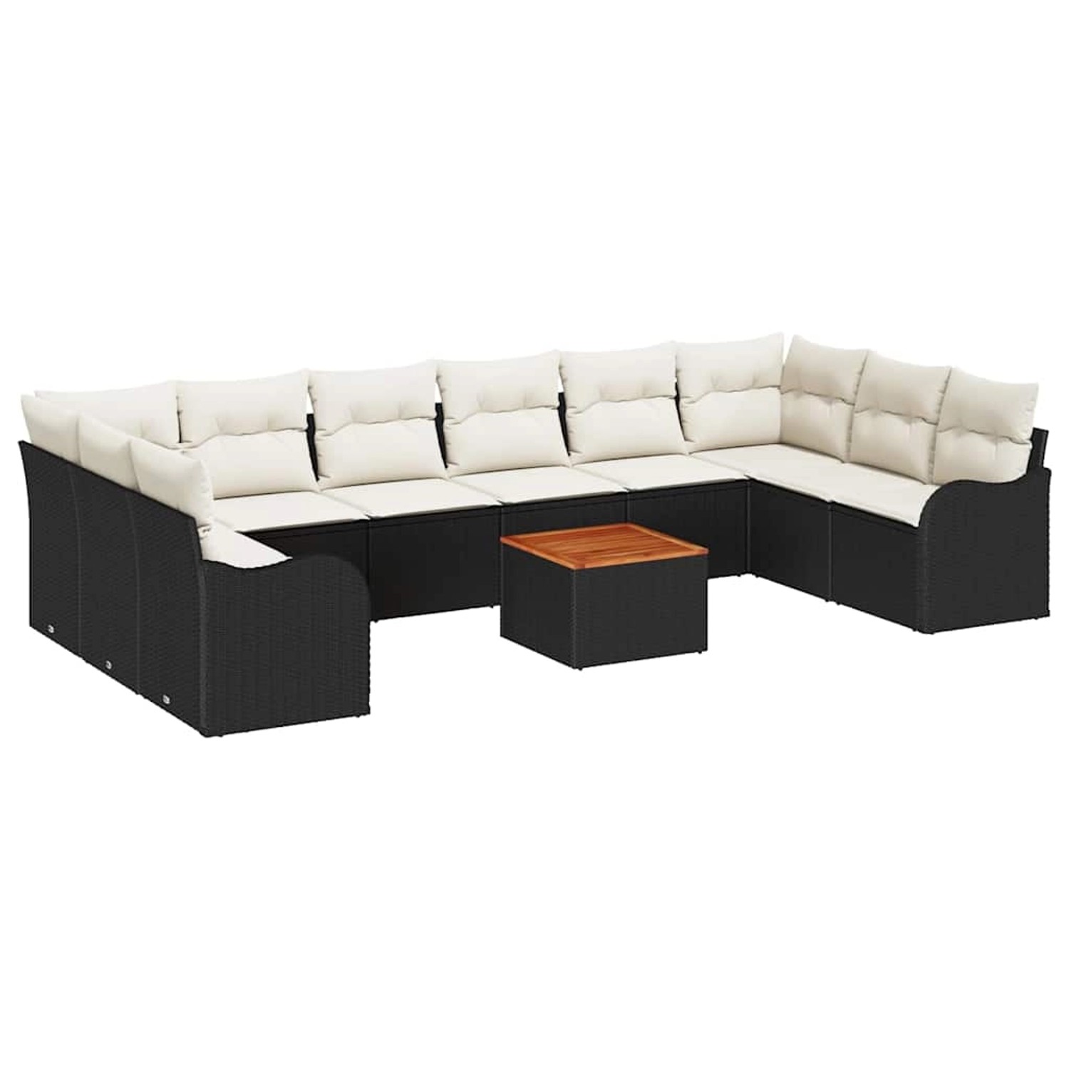 vidaXL Garten-Sofa-Set 11-Tlg Schwarz Poly Rattan 3347502 günstig online kaufen