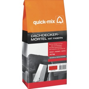 Quick-Mix Dachdeckermörtel Rot, 10 kg Sack. Faserverstärkter, frostfester Trockenmörtel für Dachziegel.