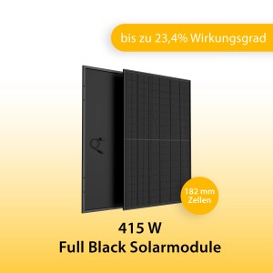 Vale Balkonkraftwerk: 2 Full Black Solarmodule, 415 Wp, für die Stromerzeugung auf dem Balkon.