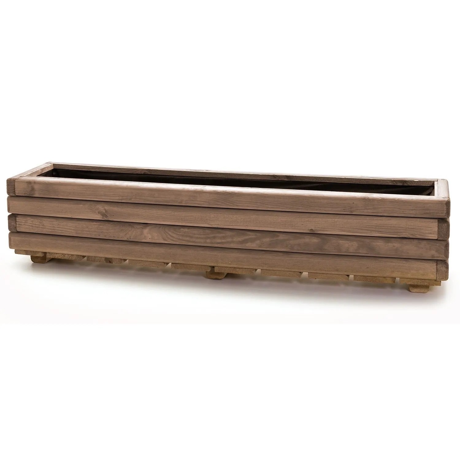 HolzFee Blumenkasten Pflanzkasten Akzent 25-120-D Kiefer Dunkel Imprägniert 118 x 25 x 25 cm
