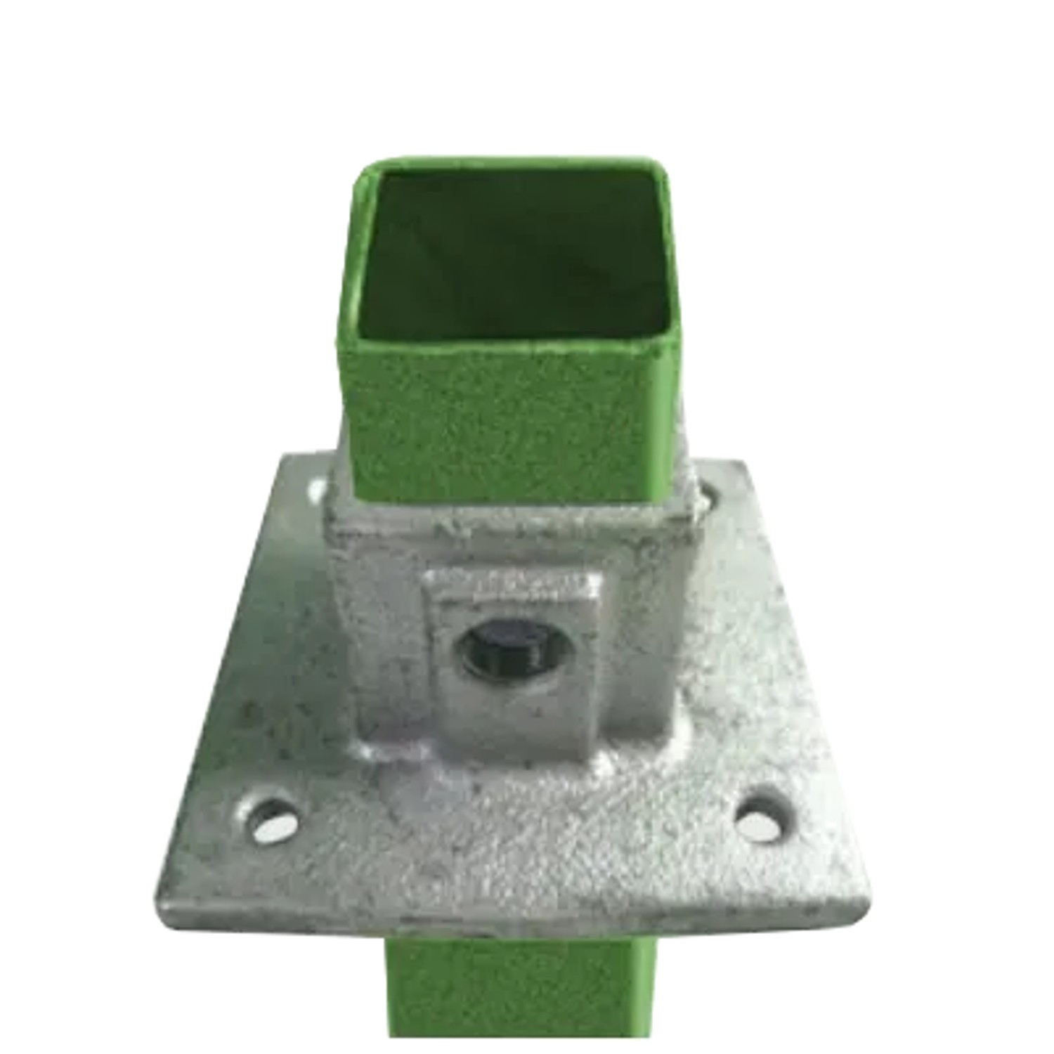 FeNau Rohrverbinder Vierkantrohr Verbinder Fußplatte Rund 40 X 40 mm Stahl Temperguss Verzinkt 131FD40X40
