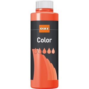 OBI Color Voll- und Abtönfarbe Orange, matte Dispersionsfarbe im 500 ml Gebinde.