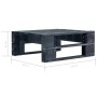 vidaXL Paletten-Lounge-Tisch, schwarz imprägniert, Teil des Gartenmöbel-Sets, mit Maßangaben.