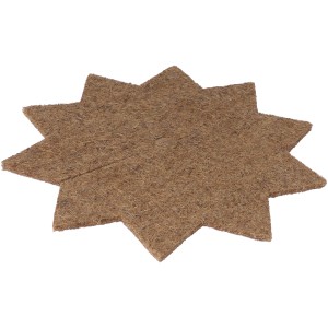 3er Set Mulchscheiben in Sternform, Ø 37 cm, Natur, aus Kokosfaser, für Winterschutz und Unkrautunterdrückung.