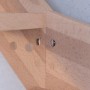 Detailaufnahme StarWood Treppe Rhodos Buche, gewendelt, mit Bohrungen für Montage.