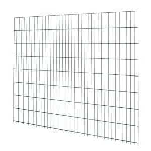 Grüner Doppelstabmattenzaun, 163x201 cm, für robuste Garteneinzäunung.