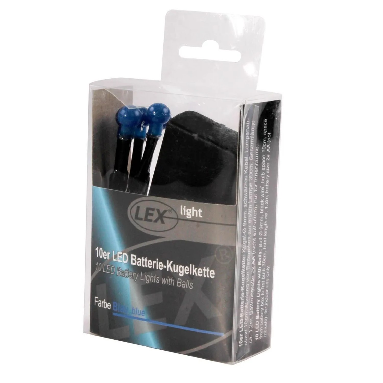 Lex 10er LED Batterie Kugelkette Lichterkette Blaue Kugeln Batterie Beleuch günstig online kaufen