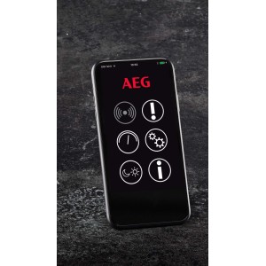 Smartphone mit AEG App zur Steuerung des AEG Spannungswandler Sinus 1.500 W.