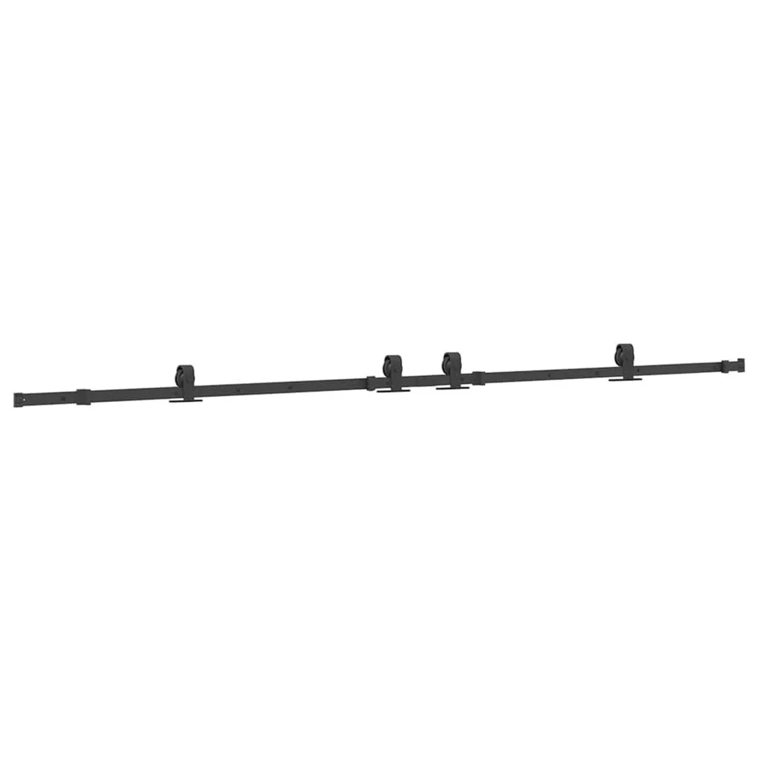 vidaXL Schiebetürbeschlag-Set 305 cm Stahl Schwarz 3295787