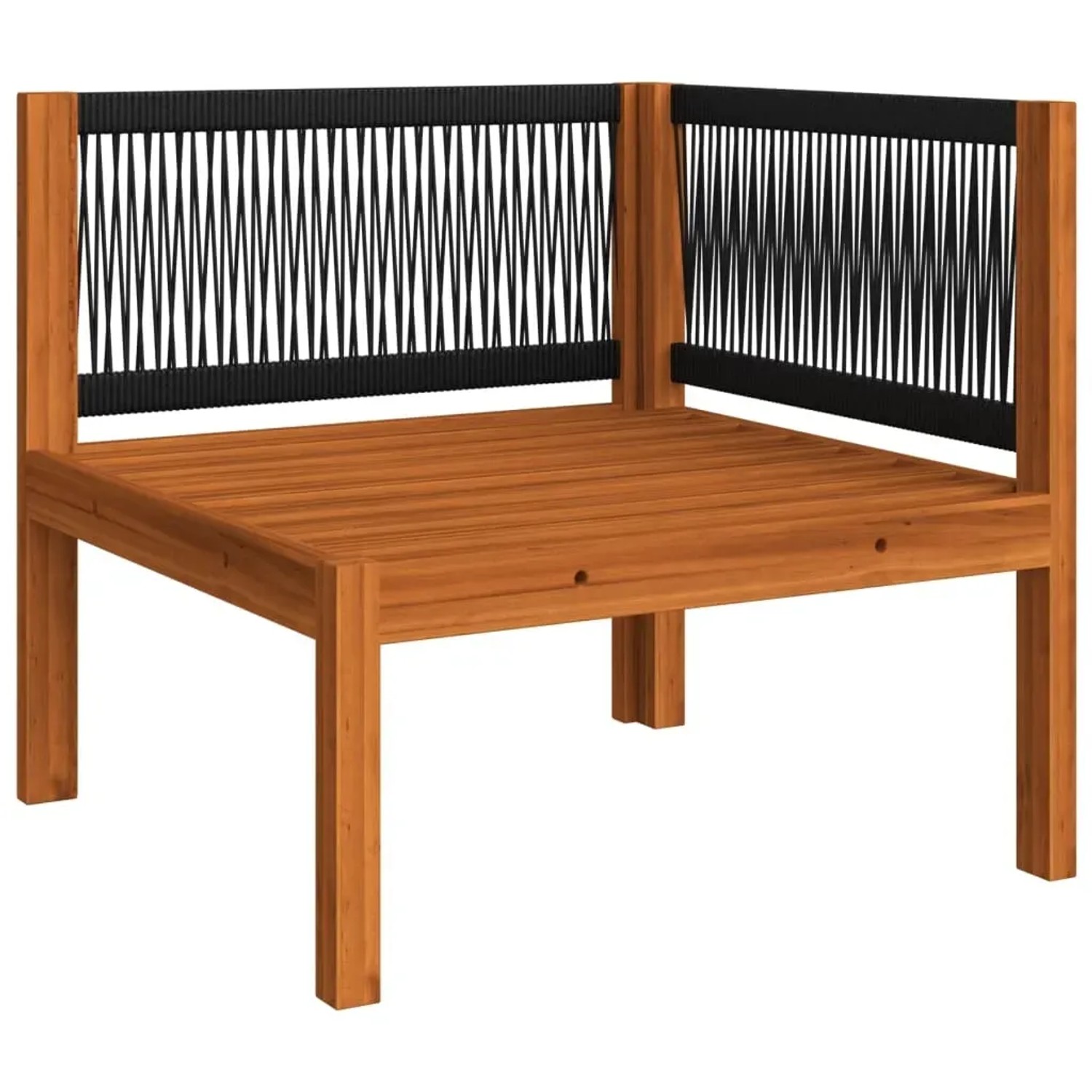 vidaXL Gartenlounge-Eckteil aus Akazienholz mit Seilrückenlehne für Gartenmöbel.