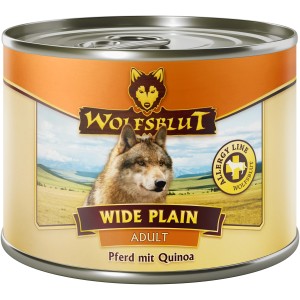 Wolfsblut Wide Plain Adult Pferd mit Quinoa, Hunde-Nassfutter in Dose, getreidefrei.