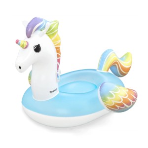 Aufblasbares Bestway Schwimmtier Einhorn, 224x164 cm, mit bunten Details.