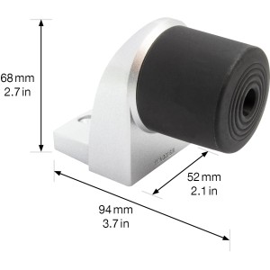 Wagner Bodentürstopper EH5001 aus Aluminium mit schwarzem Gummianschlag und Maßangaben.