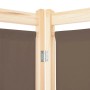 Detailansicht: Brauner VidaXL Raumteiler, 5-teilig, mit Holzrahmen und Stoffbespannung.