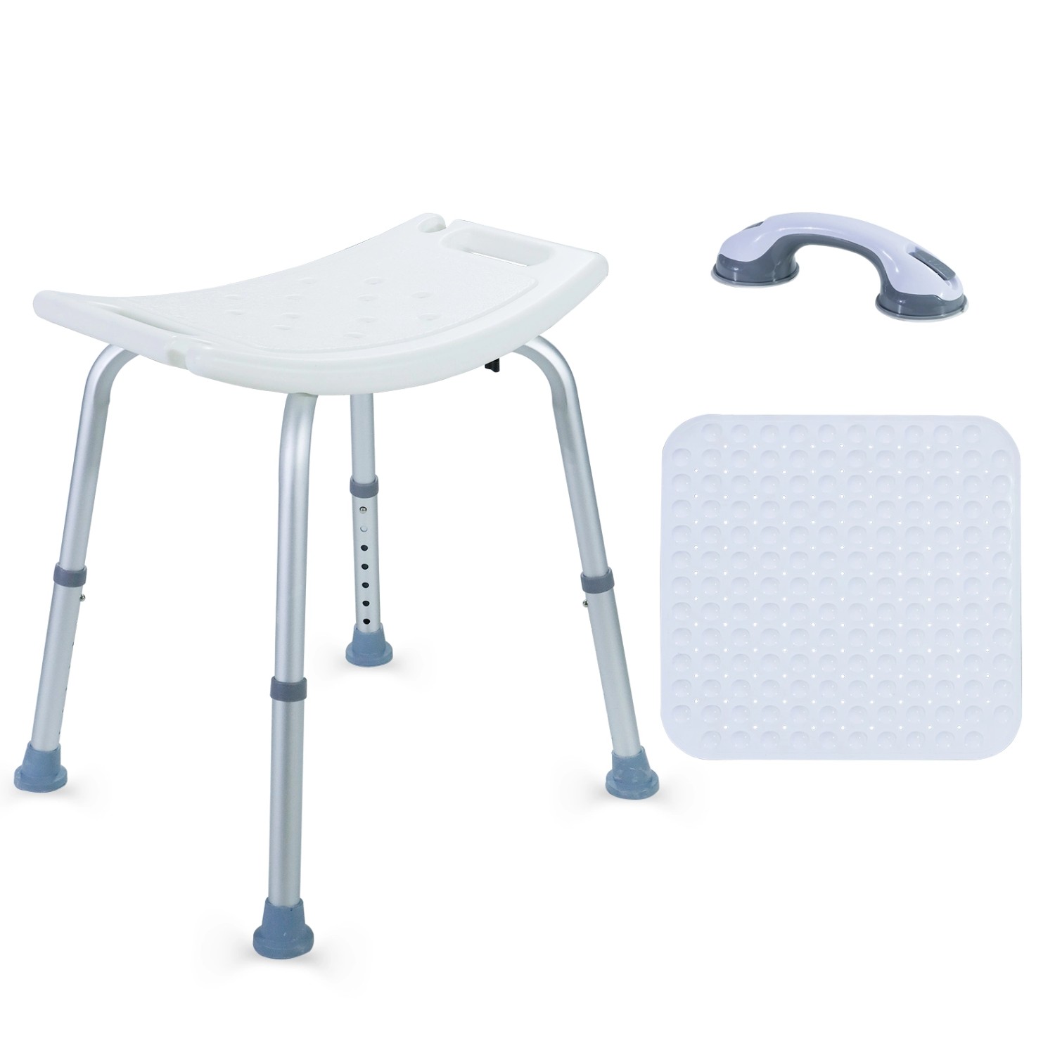CCLIFE Duschhocker für Senioren mit Rutschfeste Matte 120kg Höhenverstellba günstig online kaufen