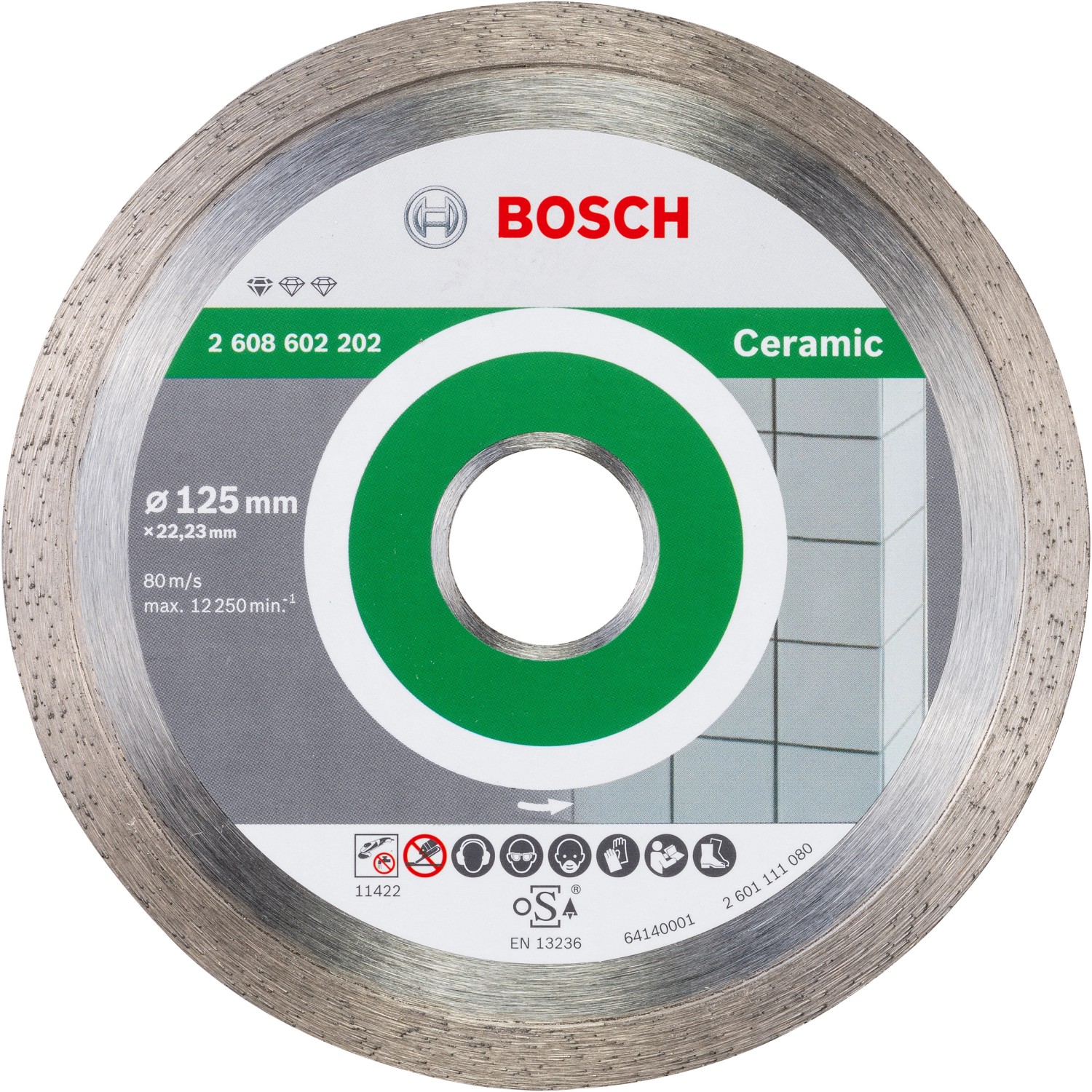 Bosch Diamanttrennscheibe Standard for Ceramic, 125 mm, für Winkelschleifer.
