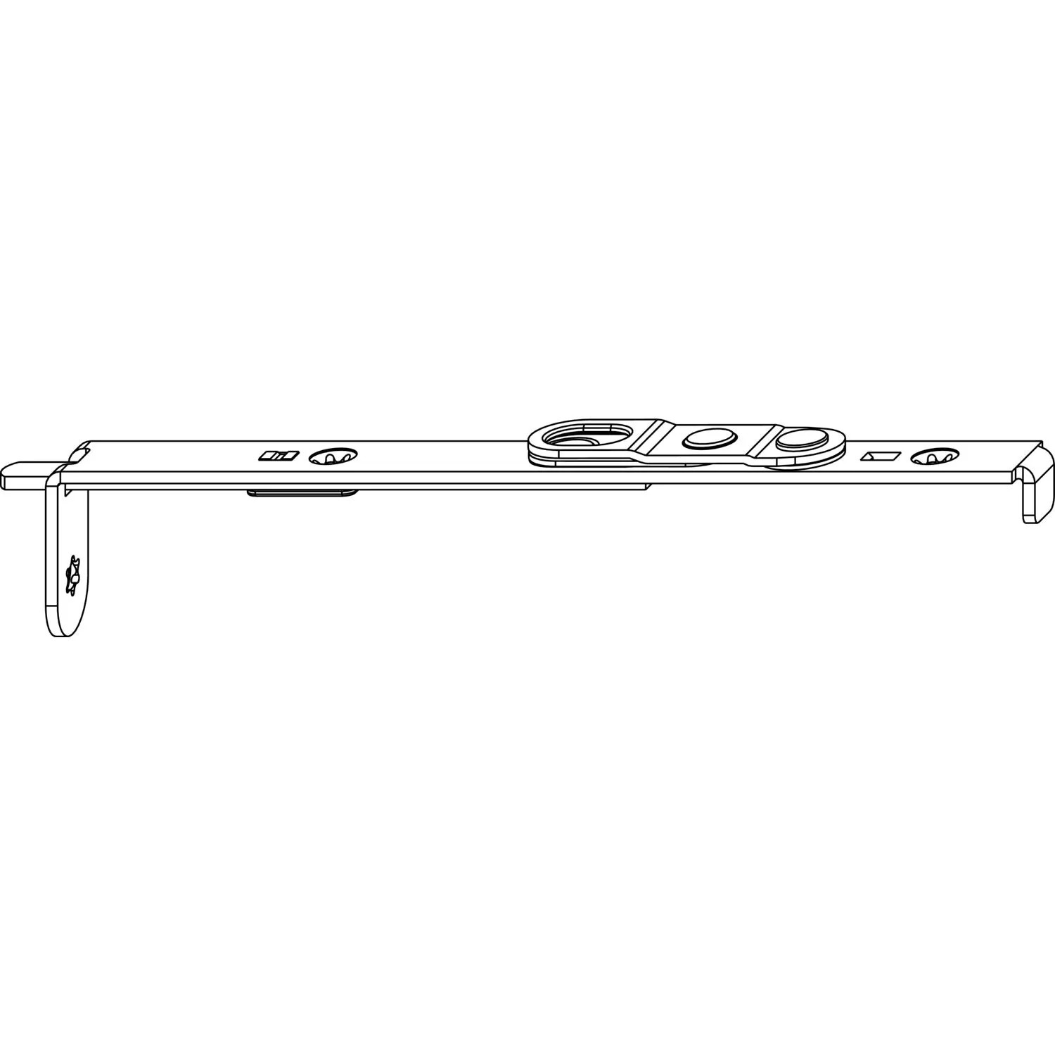 Maco Kantriegel Flach Unten/Oben für Beschlagsnut Länge 180mm Silber