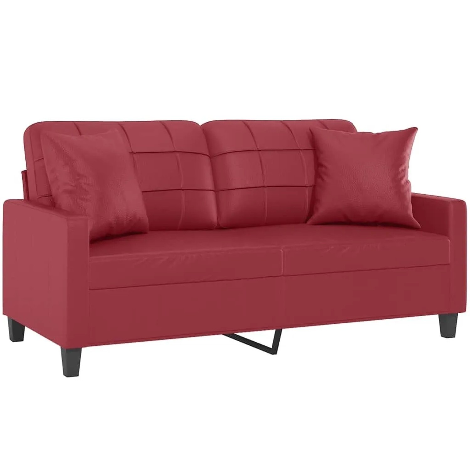 vidaXL 2-Sitzer-Sofa mit Zierkissen Weinrot 140 cm Kunstleder 3200806 günstig online kaufen