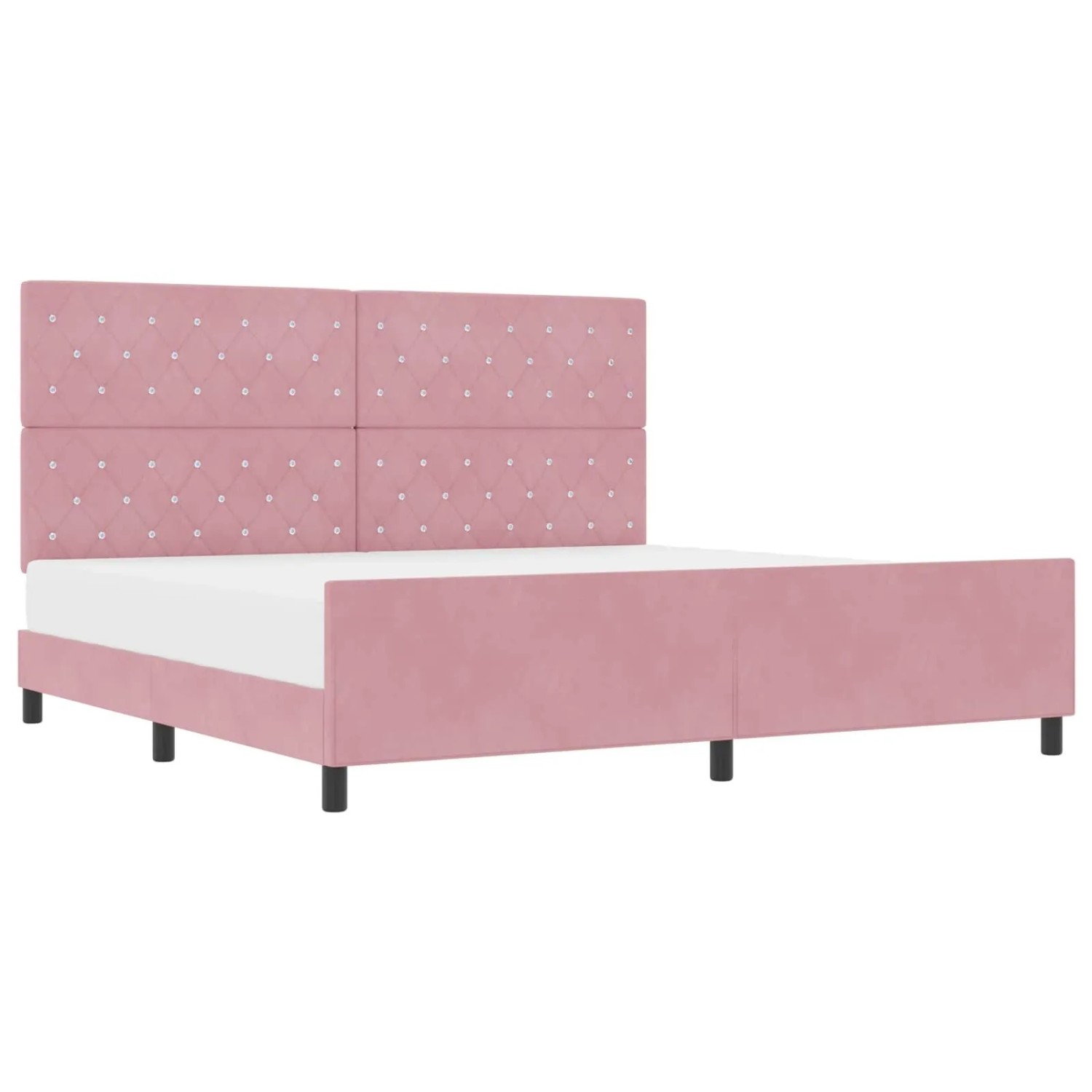 vidaXL Boxspringbett mit Kopfteil Rosa 200 x 200 cm Samt 3344902 günstig online kaufen