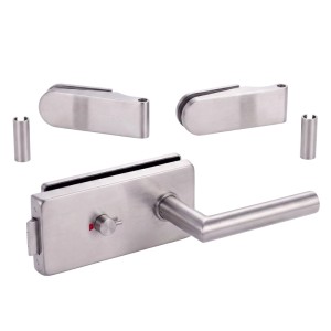 Doorlegro Glastürbeschlag Studio WC Eckig Edelstahl