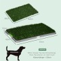 PawHut Hundetoilette mit 2 Grasmatten und Größenangaben für Welpen-Training.