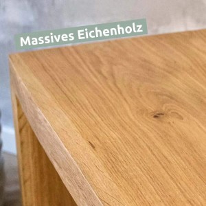 Detailaufnahme der Massivholz Hocker Bank aus Eiche mit Baumkante von holz4home.