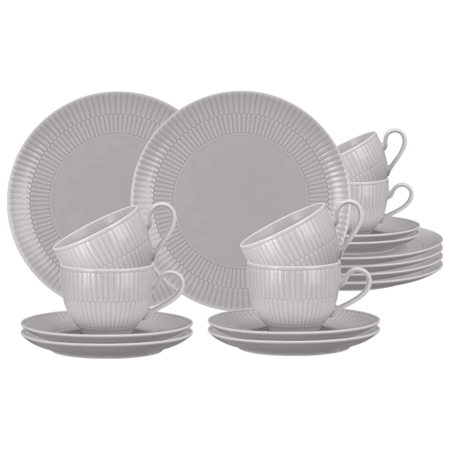 Seltmann Weiden Amina Kaffeeservice 18-teilig Silbergrau günstig online kaufen