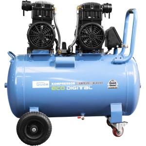 Blauer Güde Kompressor Airpower Ed-Silent 375/8/100 mit 100l Kessel und Tragegriff.