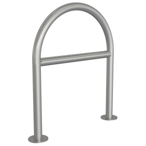 Schake Edelstahlbügel mit Querholm, 650 mm, zur Dübelbefestigung. Robuster Anlehnbügel für den Außenbereich.